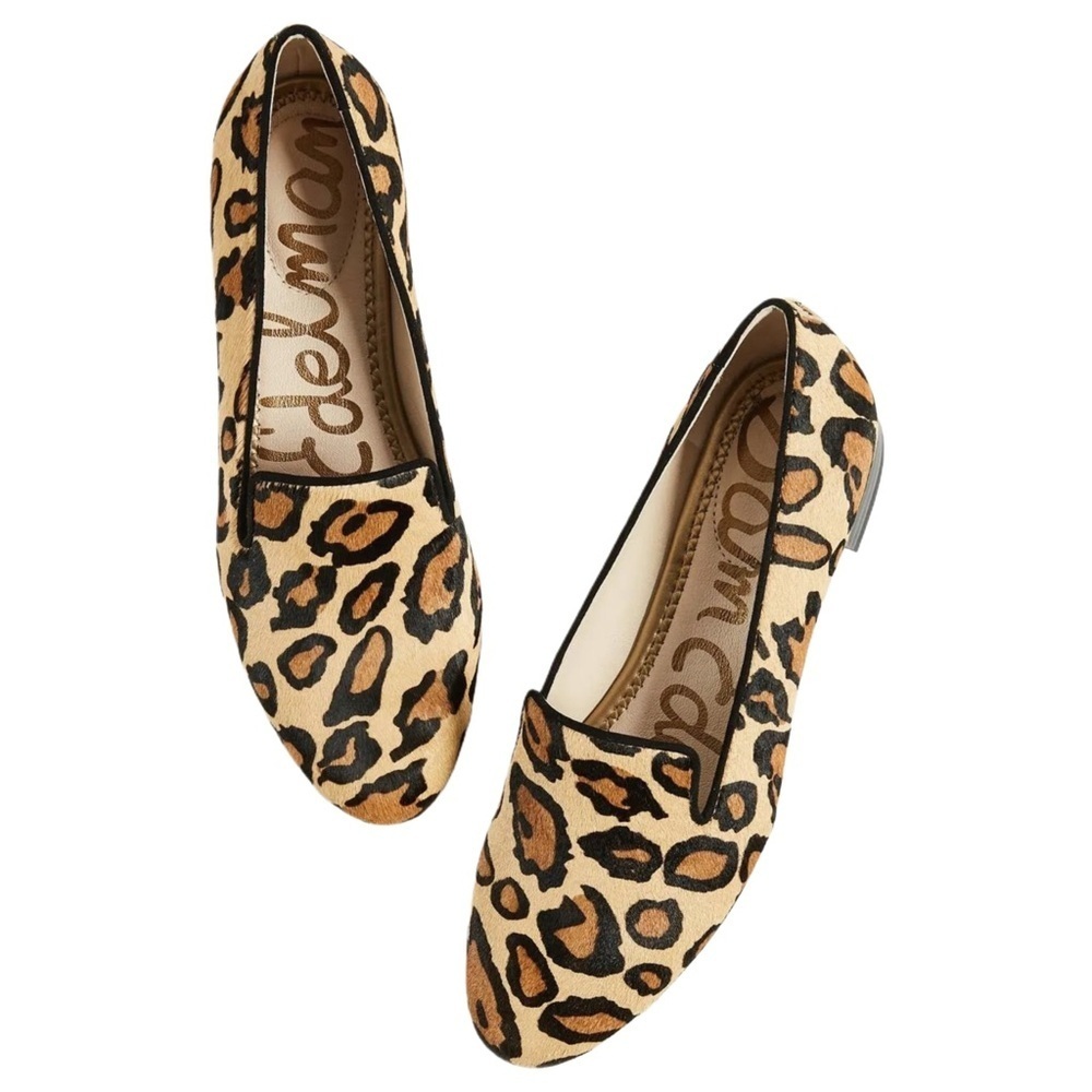 Sam Edelman Jordy Genuine Calf Hair Leopard Print Loafer Flats Size 6.5